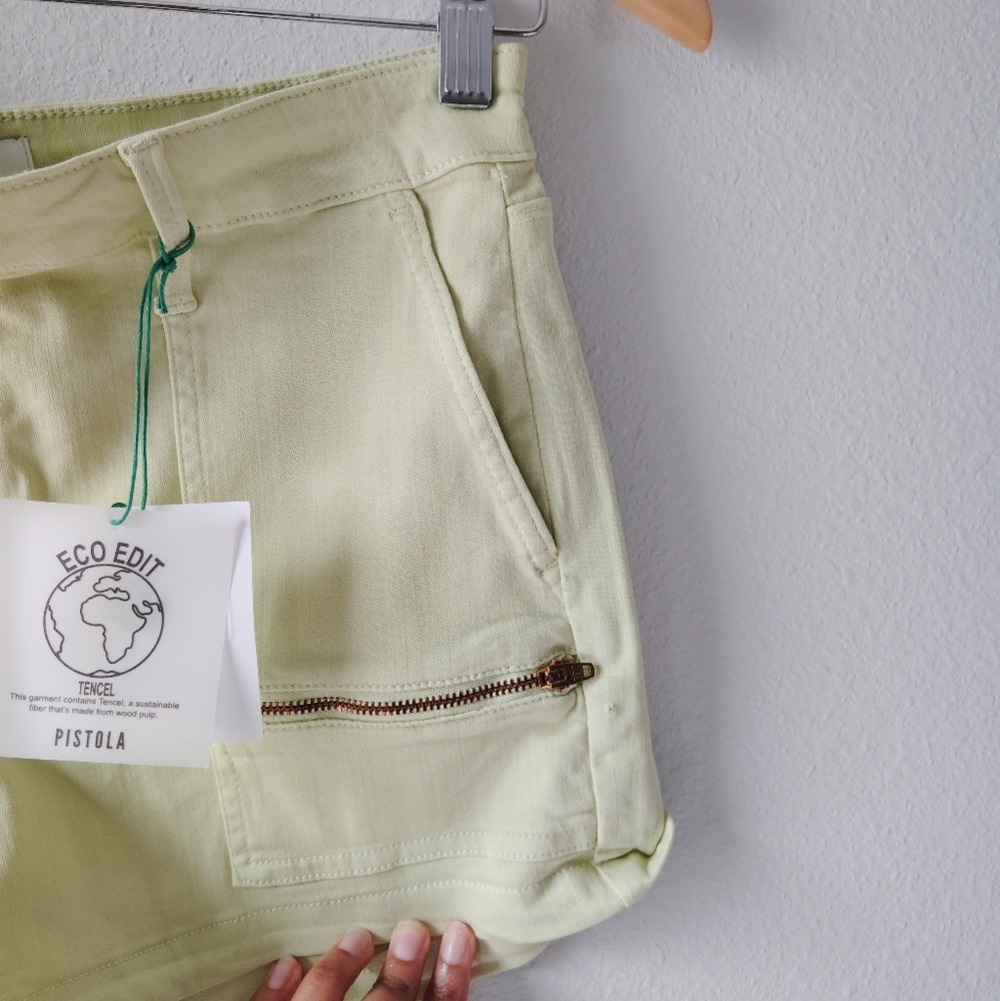 Pistola Cotton Lime Green Cargo Shorts - Picture 5 of 6